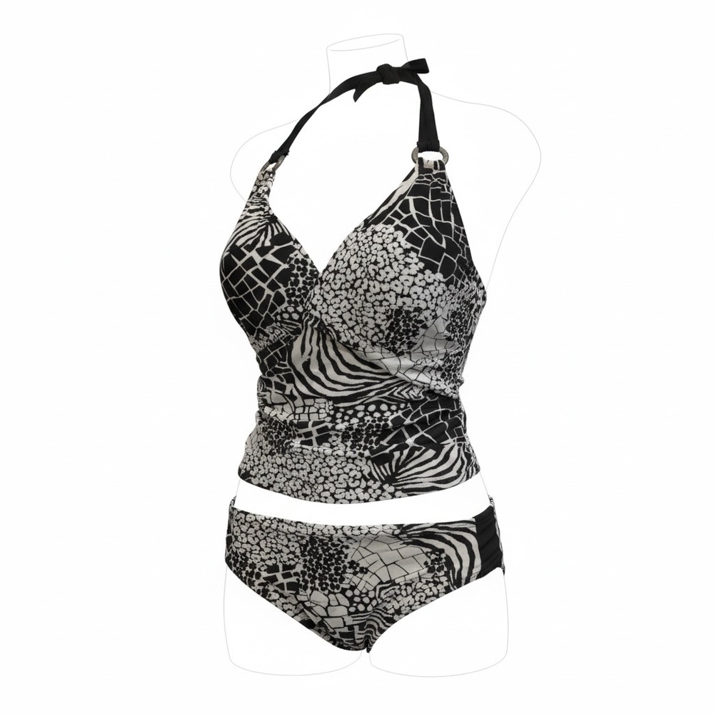Catalina Black and White Patterned Bikini